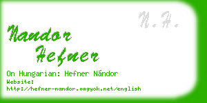 nandor hefner business card